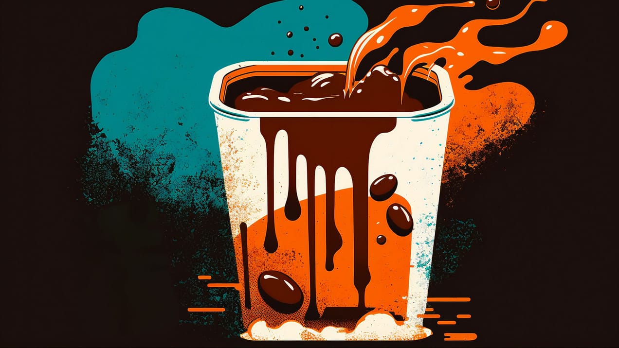 illustration of a giant bucket of cold brew coffee